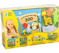 Il mio piccolo libro dello zoo. Little village. Con libro, uno scenario, animali di legno e personaggio di cartone