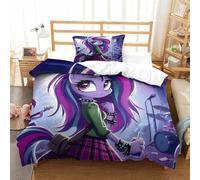 Il mio piccolo pony 2 Pezzi Copripiumino Set Copripiumino 3D Stampa Digitale Rainbow Unicorn E Federe Set Di Biancheria Da Letto Microfibra Morbido Con Cerniera Per Bambini Single(135x200cm)