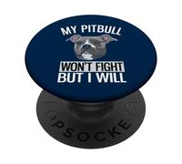 Il mio Pitbull non combatterà ma io sarò American Pitbull Terrier PopSockets PopGrip Adesivo