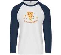 Il Mio Pizza Universo Divertente Cibo Dieta Uomo L/S Baseball T-Shirt