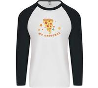 Il Mio Pizza Universo Divertente Cibo Dieta Uomo L/S Baseball T-Shirt