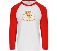 Il Mio Pizza Universo Divertente Cibo Dieta Uomo L/S Baseball T-Shirt
