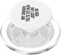 Il mio pollo inclina la testa proprio come te Funny Farmer PopSockets PopGrip per MagSafe