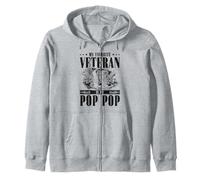Il mio pop pop è il mio veterano preferito Bandiera degli Stati Uniti Veterans Day Felpa con Cappuccio