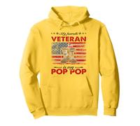 Il mio pop pop è il mio veterano preferito Bandiera degli Stati Uniti Veterans Day Felpa con Cappuccio