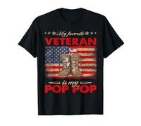 Il mio pop pop è il mio veterano preferito Bandiera degli Stati Uniti Veterans Day Maglietta
