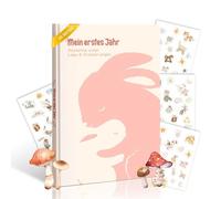 Il mio primo anno diario per neonati - 28,5 x 21 cm album e libro dei ricordi con simpatiche illustrazioni a funghi | Idea regalo per nascita e baby shower