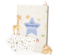 Il mio primo anno diario per neonati - Album per bambini con motivo giraffa, 28,5 x 21 cm, libro dei ricordi per ragazze e ragazzi, regalo per nascita e baby shower