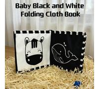 Il mio primo libro morbido in bianco e nero ad alto contrasto, adatto per neonati, tappetino per il tempo pancia e giocattolo libro di stoffa, carte neonato bianco e nero, libro di stoffa pieghevole e