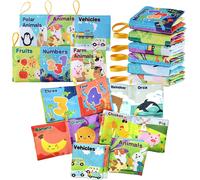 Il mio primo libro morbido, libro di stoffa per bambini, giocattolo educativo per la prima infanzia, adatto per bambini piccoli e neonati, perfetto come regalo per il festa di nascità - set da 6 pezzi