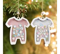Il Mio Primo Natale Neonato-Decorazioni Natalizie Personalizzate Ragazzi,ragazze, Decorazioni Capodanno 2024,Palline di Natale Personalizzate con Nome, Data di Nascita, Peso e Dimensioni,ROSA