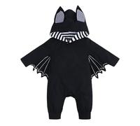 Il mio primo vestito di Halloween per neonati, ragazzi e ragazze, cosplay, abbigliamento per bambini, pipipistrello, felpa con cappuccio, tuta da gioco, tuta (nero, 3-6 mesi)