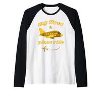 Il Mio Primo Viaggio in Aereo per la Prima Volta Che vola Verso Il Golden Jet per Le Vacanze Maglia con Maniche Raglan