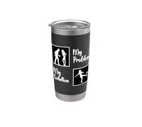 Il mio problema Il mio pittogramma mamma Kickball Coach Giocatore di Kickball Bicchiere termico in acciaio inox doppia parete