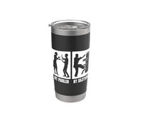 Il mio problema Il mio pittogramma papà artista marziale Wing Chun Fighter Bicchiere termico in acciaio inox doppia parete