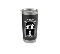 Il mio problema Il mio pittogramma papà mamma Bluegrass Musica Banjo Player Bicchiere termico in acciaio inox doppia parete