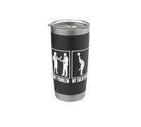 Il mio problema Il mio pittogramma papà mamma bowling allenatore bowling bowling Bicchiere termico in acciaio inox doppia parete