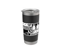 Il mio problema Il mio pittogramma papà mamma Croquet Coach Croquet Player Bicchiere termico in acciaio inox doppia parete