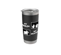 Il mio problema Il mio pittogramma papà mamma roditore animale capibara amante Bicchiere termico in acciaio inox doppia parete