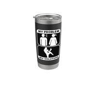 Il mio problema La mia soluzione Pittogramma Mamma Arti Marziali Kickboxer Bicchiere termico in acciaio inox doppia parete