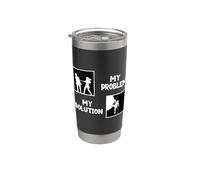 Il mio problema La mia soluzione Pittogramma Papà Bouldering Rock Climber Bicchiere termico in acciaio inox doppia parete