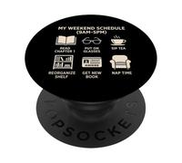 Il mio programma del fine settimana Amante dei libri Lettura romanzo Bibliofilo PopSockets PopGrip Adesivo
