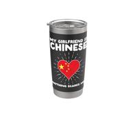 Il mio Ragazza è Cinese Nulla Spaventa Me - Cina Cuore Bicchiere termico in acciaio inox doppia parete