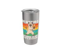 Il mio rovescio è buono come l'atteggiamento dei miei gatti Bicchiere termico in acciaio inox doppia parete