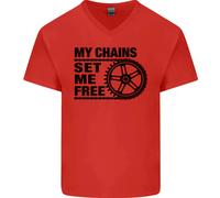 Il Mio Set Di Catene Mi Libera Maglietta In Cotone A V-Collo Per Uomo Ciclista