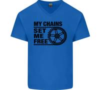 Il Mio Set Di Catene Mi Libera Maglietta In Cotone A V-Collo Per Uomo Ciclista