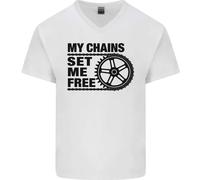 Il Mio Set Di Catene Mi Libera Maglietta In Cotone A V-Collo Per Uomo Ciclista