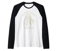 Il Mio Spirito Preferito è Tequila Divertente Fantasma Halloween Bere Maglia con Maniche Raglan