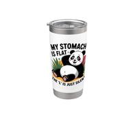 il mio stomaco è piatto l è solo uno scherzo umorismo grasso panda silenzioso Bicchiere termico in acciaio inox doppia parete