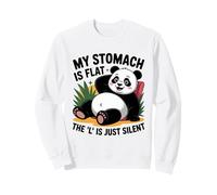 Il Mio Stomaco è Piatto l è Solo Uno Scherzo Umorismo Grasso Panda Silenzioso Felpa