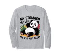 Il Mio Stomaco è Piatto l è Solo Uno Scherzo Umorismo Grasso Panda Silenzioso Maglia a Manica