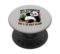 il mio stomaco è piatto l è solo uno scherzo umorismo grasso panda silenzioso PopSockets PopGrip Adesivo