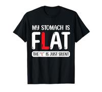 Il mio stomaco è piatto La L è solo silenziosa e divertente positività del corpo Maglietta