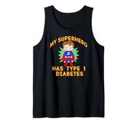 Il Mio Supereroe HA Il DIABETE di Tipo 1 T1D Ragazzo dai Capelli Castani Meme Canotta