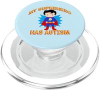 IL MIO SUPEREROE HA UN Meme per bambini che abbina la consapevolezza dell"AUTISMO PopSockets PopGrip per MagSafe