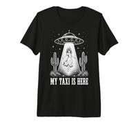 Il Mio Taxi è Qui Divertente UFO Alien Abduction Desert Introvert Maglietta Premium