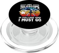 Il mio telescopio chiama astronomia osservare le stelle retrò PopSockets PopGrip per MagSafe