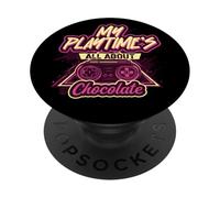 Il mio tempo di gioco è tutto su cioccolato e voglie dolci PopSockets PopGrip Adesivo