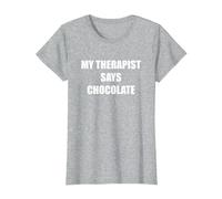 Il Mio terapeuta Dice Cioccolato Maglietta, Donna, Grigio Melange, XXL