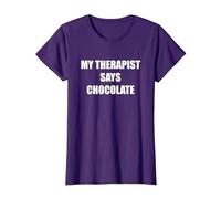 Il Mio terapeuta Dice Cioccolato Maglietta, Donna, Viola, S