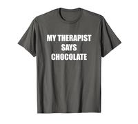 Il Mio terapeuta Dice Cioccolato Maglietta, Uomo, Asfalto, 6XL