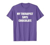 Il Mio terapeuta Dice Cioccolato Maglietta, Uomo, Viola mélange, 3XL