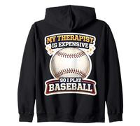 Il Mio terapeuta è espansivo, Quindi Gioco alla Terapia del Giocatore di Baseball Felpa con Cappuccio