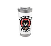 Il mio terapeuta ha rinunciato all'ufficio nero Grumpy Kitty caffè gatto Bicchiere termico in acciaio inox doppia parete