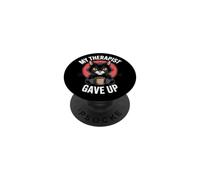 Il mio terapeuta ha rinunciato all'ufficio nero Grumpy Kitty caffè gatto PopSockets PopGrip Adesivo
