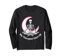 Il Mio terapeuta ha rinunciato meditando Scheletro Yoga Luna Maglia a Manica